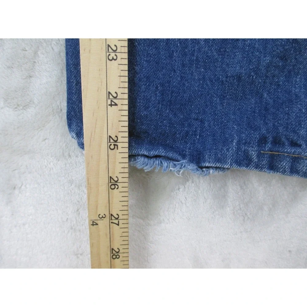 VINTAGE Levi's 505 Pants Mens 42 Blue Denim Jeans Straight Leg HEMMED 80s 42X25*